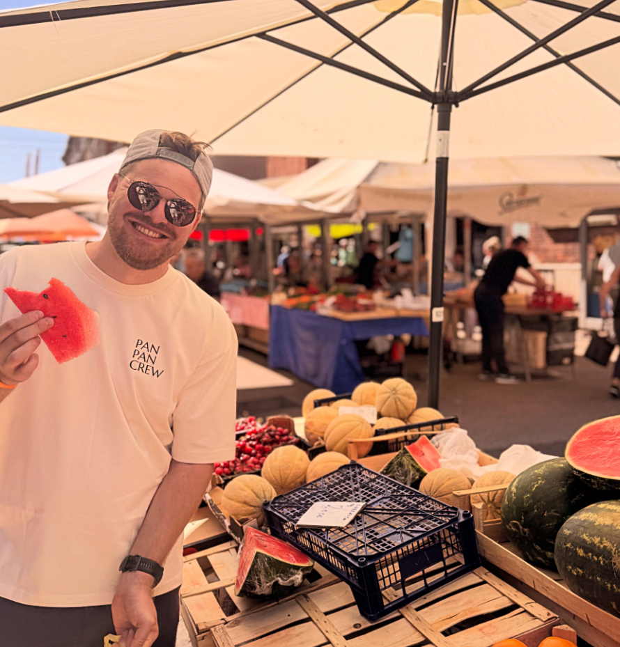 Frische Melonen auf dem Markt in Kroatien